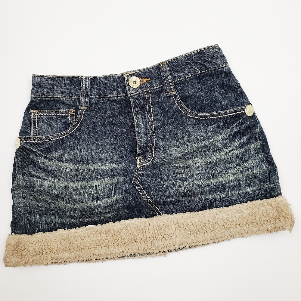 Cute Blue Denim Winter Mini Skirt